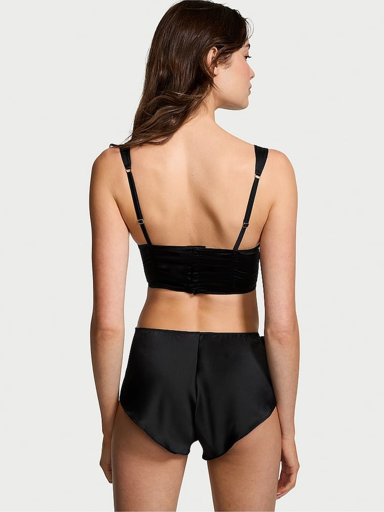 Victoria's Secret Black Satin Corset Cami Set - Image 2 of 3