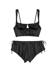 Victoria's Secret Black Satin Corset Cami Set - Image 3 of 3