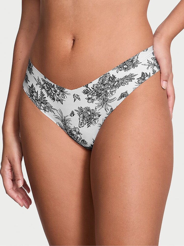 Victoria's Secret White Tropical Toile Thong Knickers - Image 1 of 3
