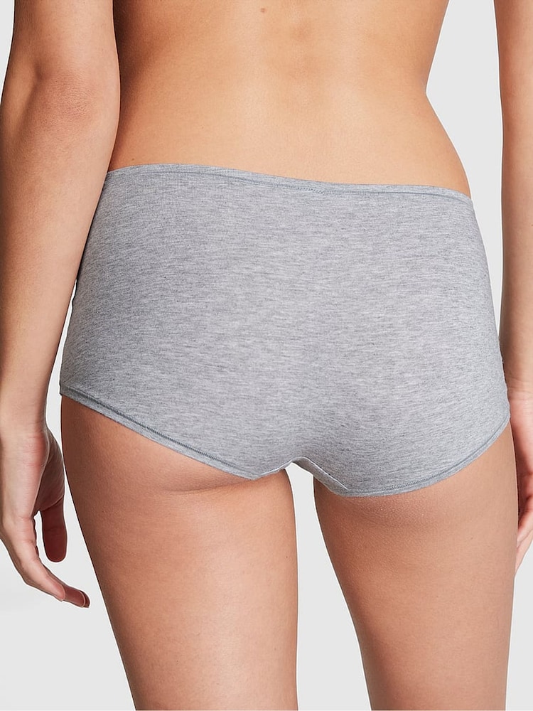 Victoria's Secret PINK Grey Heather Cotton Boyshort Knickers - Image 2 of 3