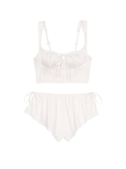 Victoria's Secret Coconut White Satin Corset Cami Set - Image 3 of 3