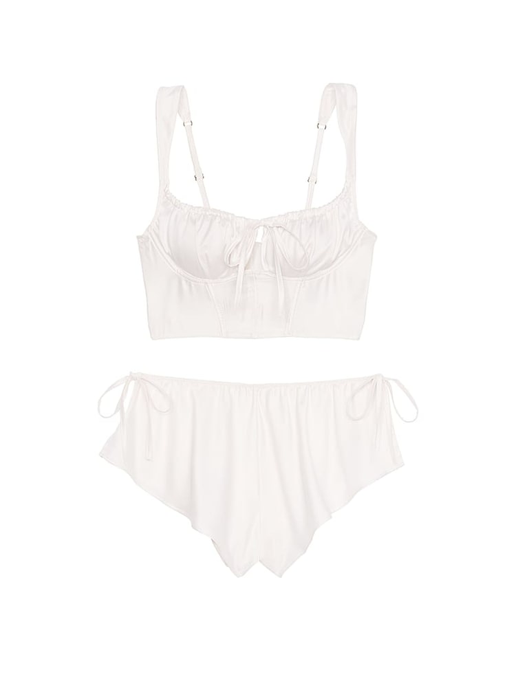Victoria's Secret Coconut White Satin Corset Cami Set - Image 3 of 3