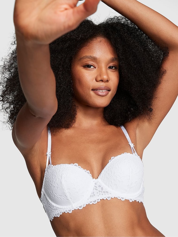 Victoria's Secret PINK Optic White Lace Balcony Eyelet Bra - Image 1 of 3