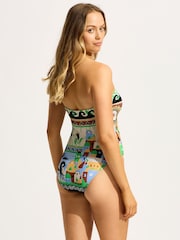 Seafolly Green Atlantis DD Bandeau Swimsuit 1 Piece - Image 4 of 5