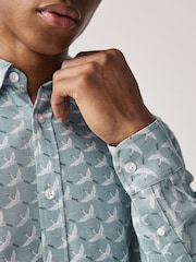 Blue Long Sleeve Printed Shirt - Image 5 of 8