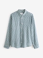 Blue Long Sleeve Printed Shirt - Image 6 of 8