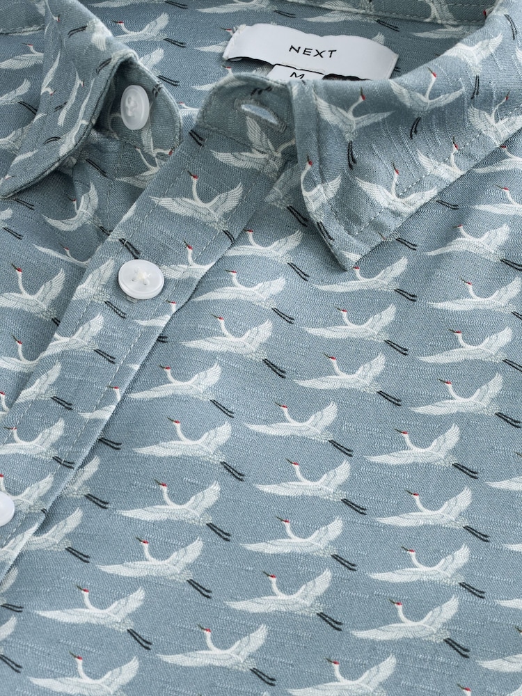 Blue Long Sleeve Printed Shirt - Image 8 of 8