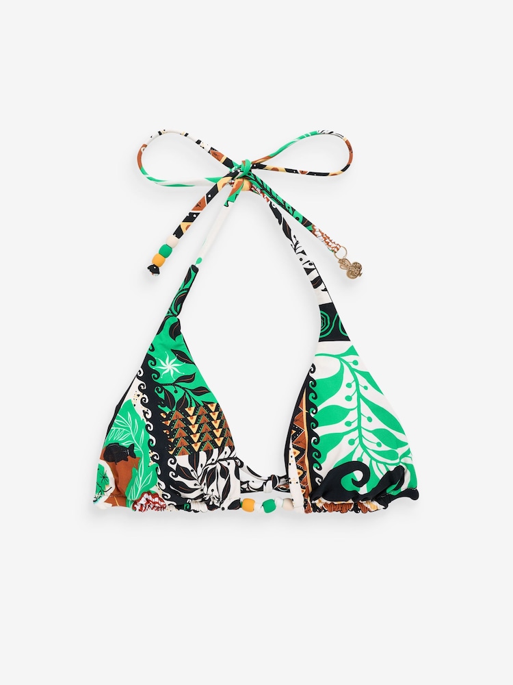 Seafolly Green Atlantis Reversible Longline Slide Tri Bikini Top - Image 8 of 8 Seafolly Green Atlantis Reversible Longline Slide Tri Bikini Top - Image 8 of 8