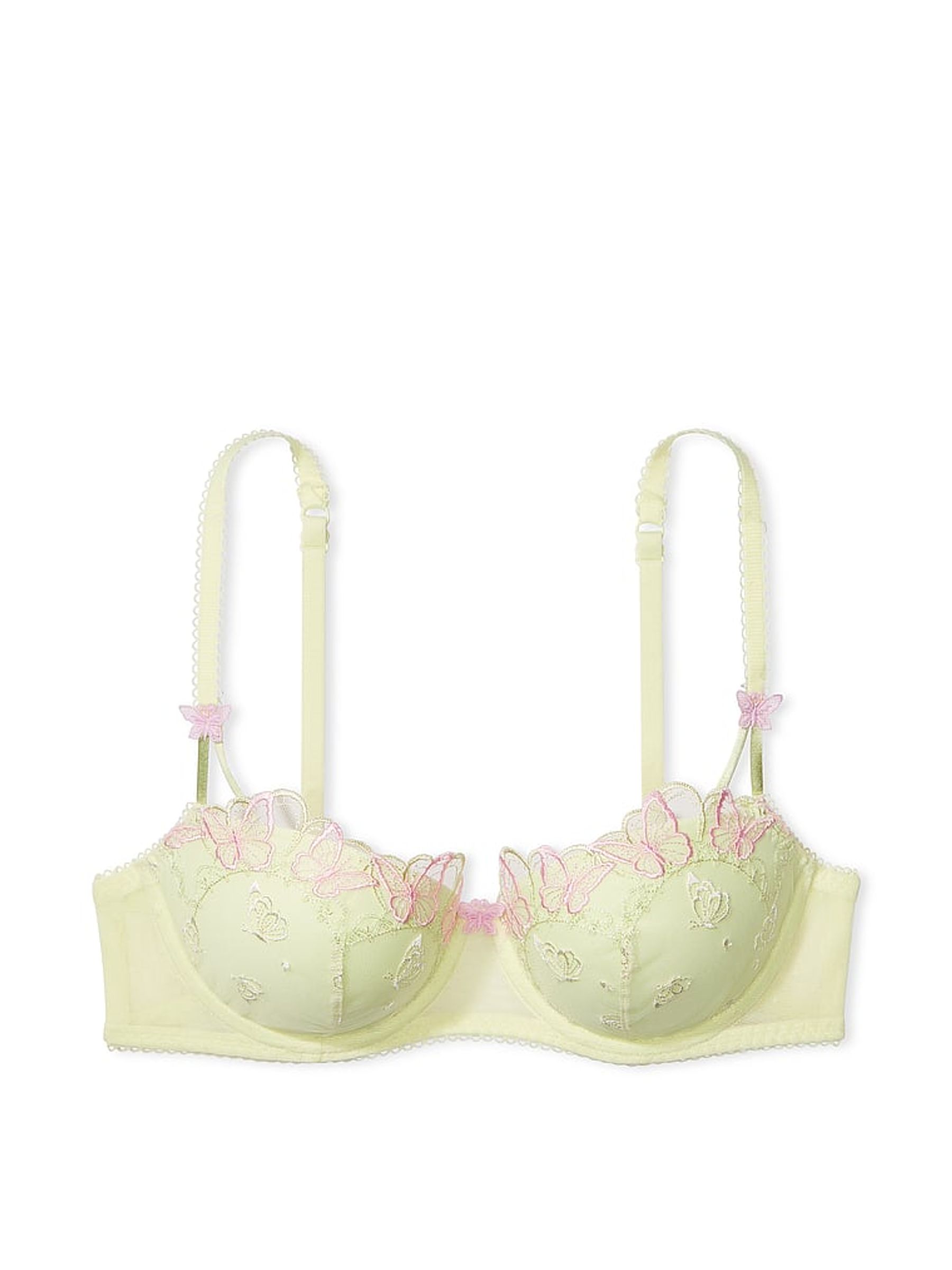 Buy Victoria s Secret PINK Lime Green Push Up Embroidered Butterfly Lace Bra from Next Luxembourg