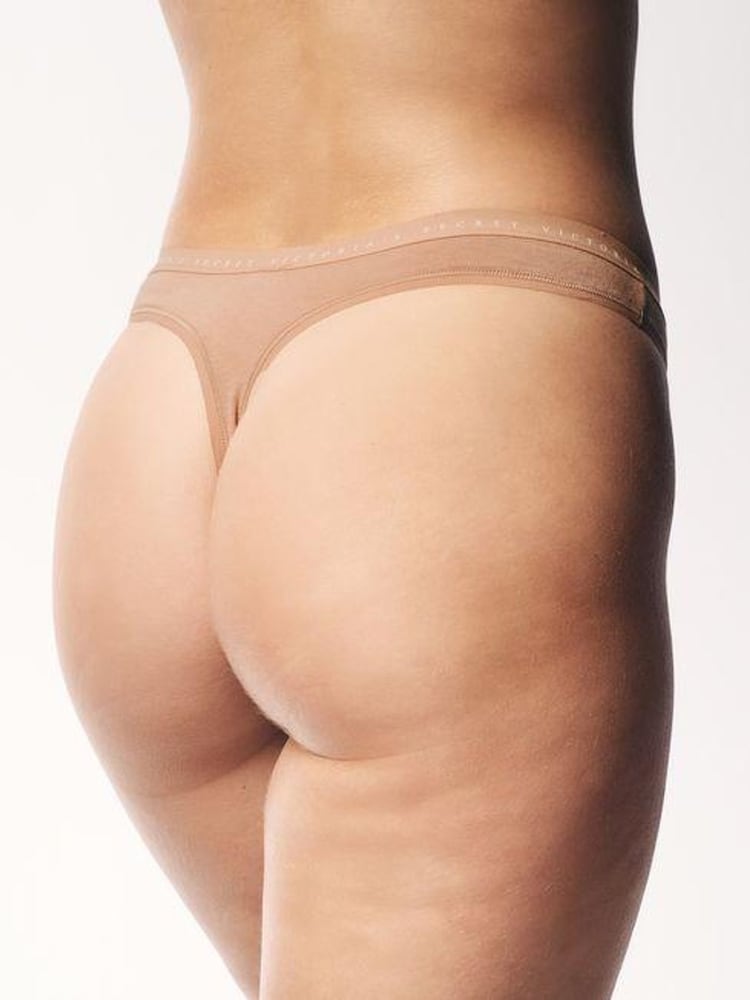 Zwart/wit/nude - Victoria's Secret set van 4 slips met logo - Image 3 of 5