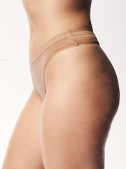 Victoria's Secret Black/White/Nude Thong Logo 4 Pack Knickers - Image 4 of 5