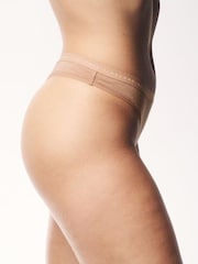 Victoria's Secret Black/White/Nude Thong Logo 4 Pack Knickers - Image 5 of 5