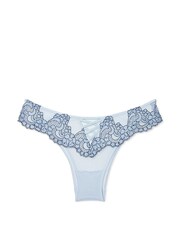 Victoria's Secret Faded Denim Blue Brazilian Embroidered Knickers - Image 3 of 3