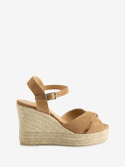 Castaner Blaudell Open-Toe Suede Wedge Brown Espadrilles - Image 1 of 4
