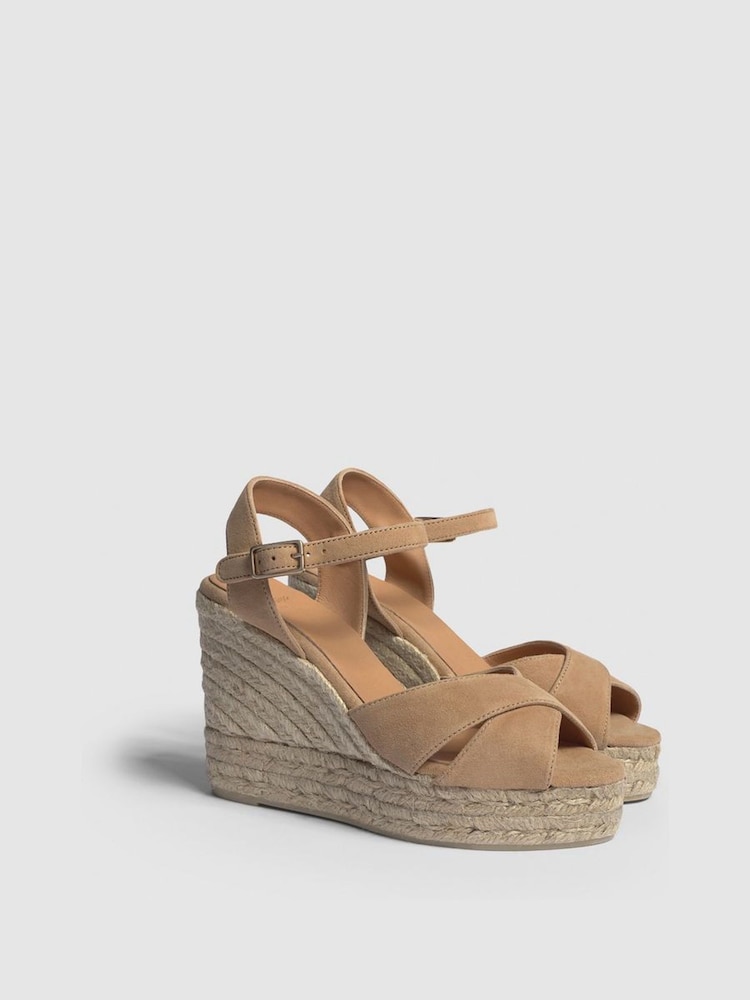 Castaner Blaudell Open-Toe Suede Wedge Brown Espadrilles - Image 2 of 4