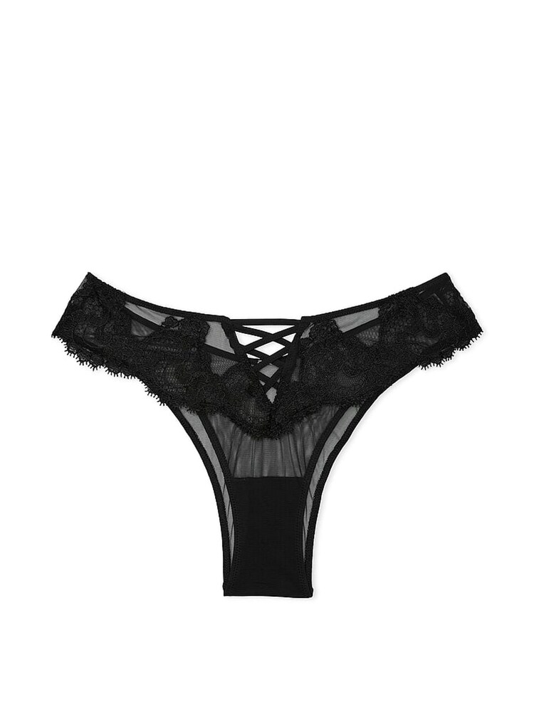 Victoria's Secret Black Brazilian Embroidered Knickers - Image 3 of 3