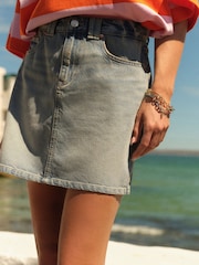 Tinted 100% Cotton Vintage Denim Mini Skirt - Image 3 of 6