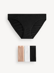 Zwart/wit/nude - Victoria's Secret set van 4 slips met logo - Image 1 of 3