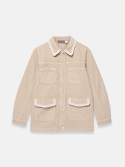 Mint Velvet Natural Washed Lace Trim Shacket - Image 3 of 4