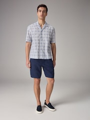 Navy Blue Signature 100% Linen Shorts - Image 2 of 8