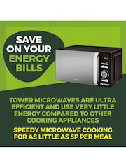 Tower Black Cavaletto 20L Manual Microwave - Image 3 of 8