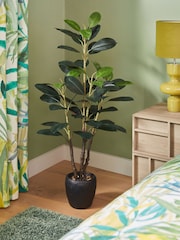 Green Artificial Large Rubber Plant - Image 1 of 5