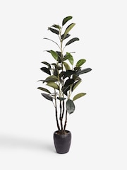 Green Artificial Large Rubber Plant - Image 4 of 5