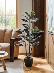 Green Artificial Large Rubber Plant - Image 5 of 5