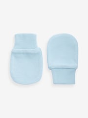 Weiß/Blau - Baby-Kratzfäustlinge im 3-er-Pack - Bild 2 von 3