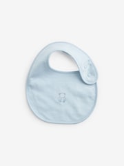 Blue/White Bear Baby 100% Cotton Bibs 3 Pack - Image 2 of 4