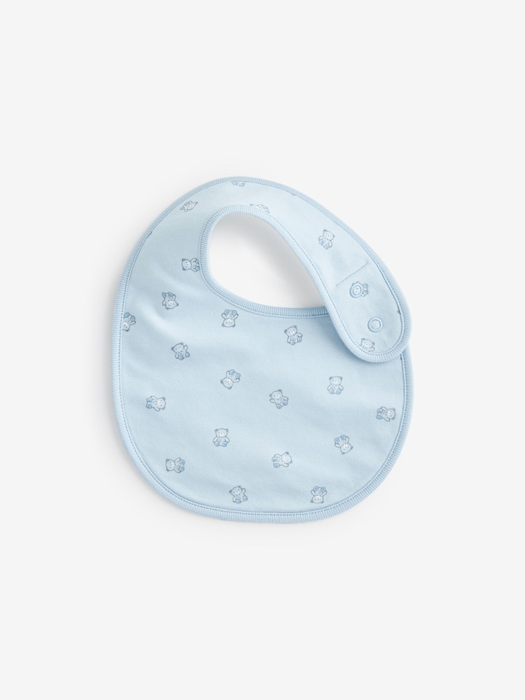 Ours bleu/blanc - Bébé 100% coton BIBS 3 Lot - Image 3 of 4
