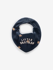 Blue Little Brother Family 100% Cotton Bibs 2 Pack - Image 3 of 4