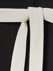 Reiss Black/White Salma Contrast Trim Belted Jumpsuit - Image 6 of 6