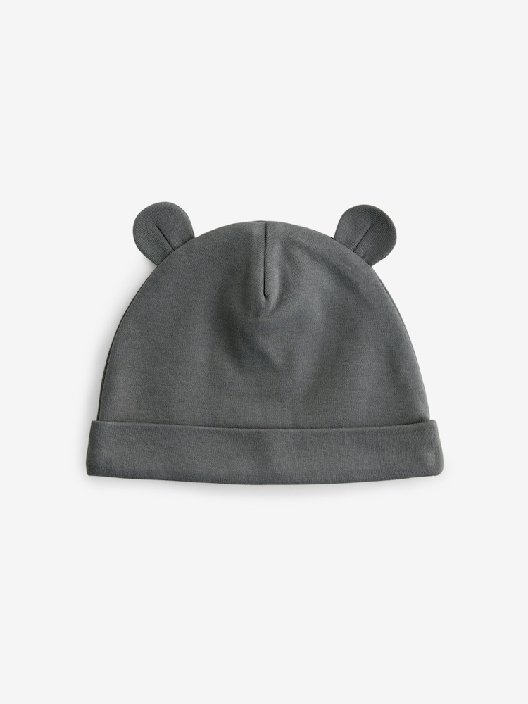 Green/Grey Baby 100% Cotton Beanies 3 Pack (0-18mths) - Image 2 of 5