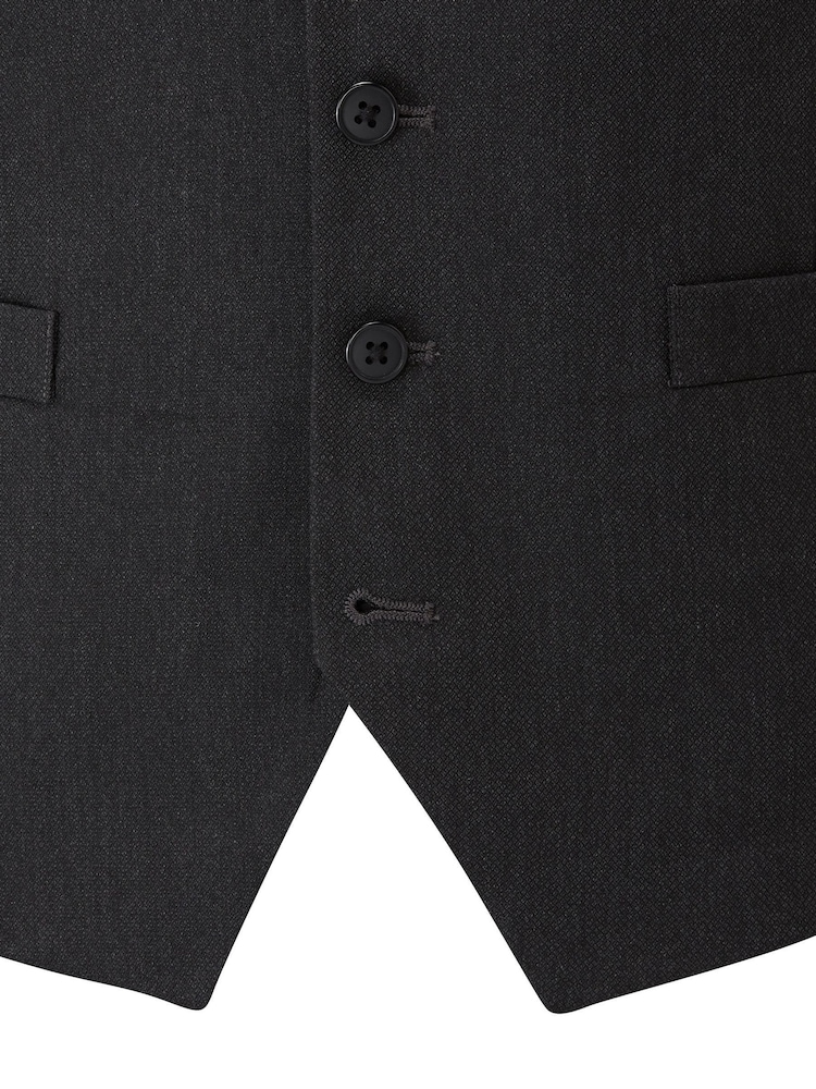 Skopes Black Chrome Romulus Sustainable Tailored Fit Suit Waistcoat - Image 4 of 4
