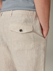 Chalk White Signature 100% Linen Shorts - Image 5 of 10