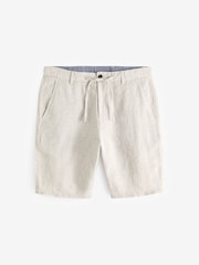 Chalk White Signature 100% Linen Shorts - Image 6 of 10