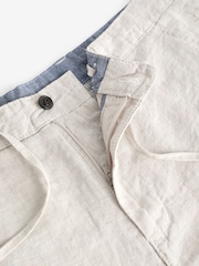 Chalk White Signature 100% Linen Shorts - Image 7 of 10