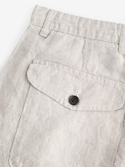 Chalk White Signature 100% Linen Shorts - Image 8 of 10