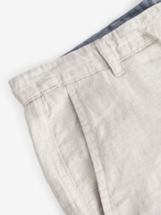 Chalk White Signature 100% Linen Shorts - Image 9 of 10