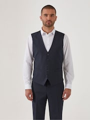 Skopes Blue Romulus Sustainable Tailored Fit Suit Waistcoat - Image 1 of 4