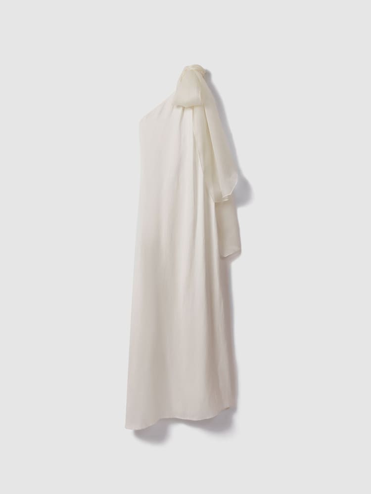 Reiss Ivory Athena One-Shoulder Bow Maxi Dress - Image 2 of 8