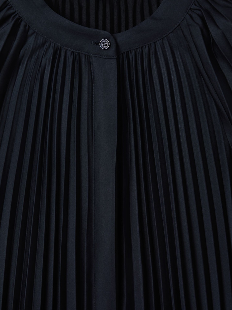 Reiss Navy/Blush Gabby Pleated Colourblock Mini Dress - Image 6 of 6
