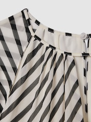 Reiss Black/Neutral Minty Striped Cut-Out Mini Dress - Image 6 of 6