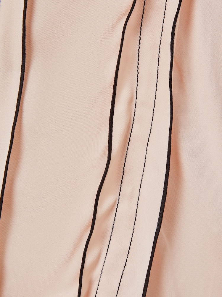 Reiss Nude Mia Contrast Trim Ruffle Blouse - Image 6 of 6