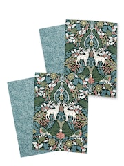 Catherine Lansfield 4 Pack Green Majestic Stag 100% Cotton Kitchen Tea Towels - Image 3 of 3