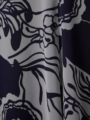 Reiss Blue Becci Printed Open Back Midi Dress - Image 5 of 5