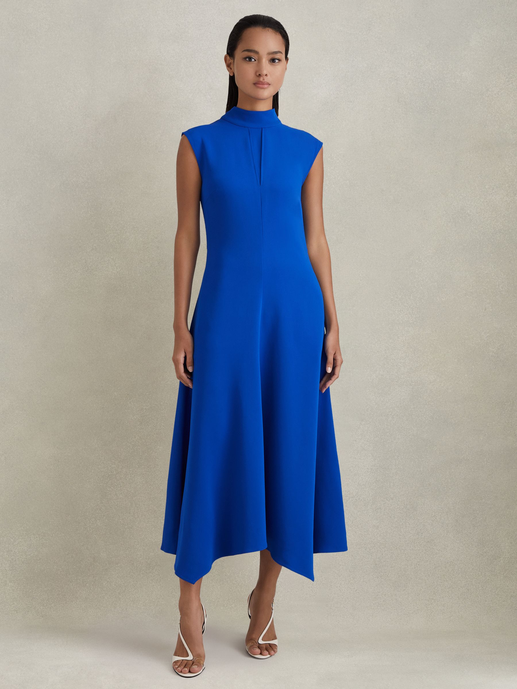 Reiss asymmetric midi dress blue best sale