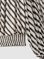 Reiss Black/Cream Lea Striped Bardot Cropped Top - Image 5 of 5