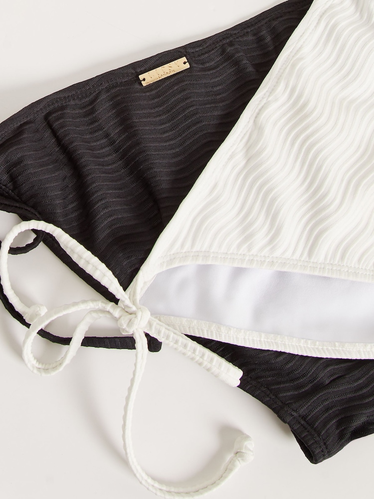 Lipsy Black White Tie Side 2 Pack Bikini Bottoms - Image 7 of 7
